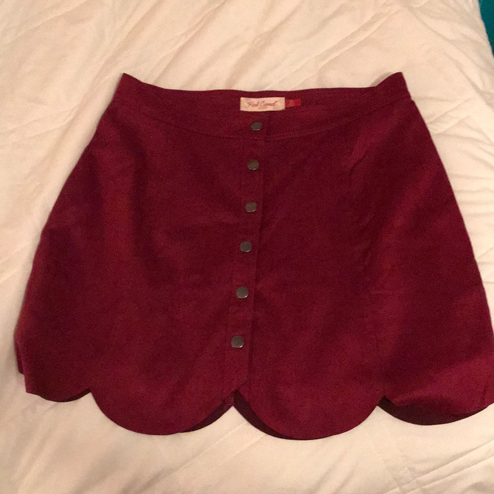 Magenta suede skirt
